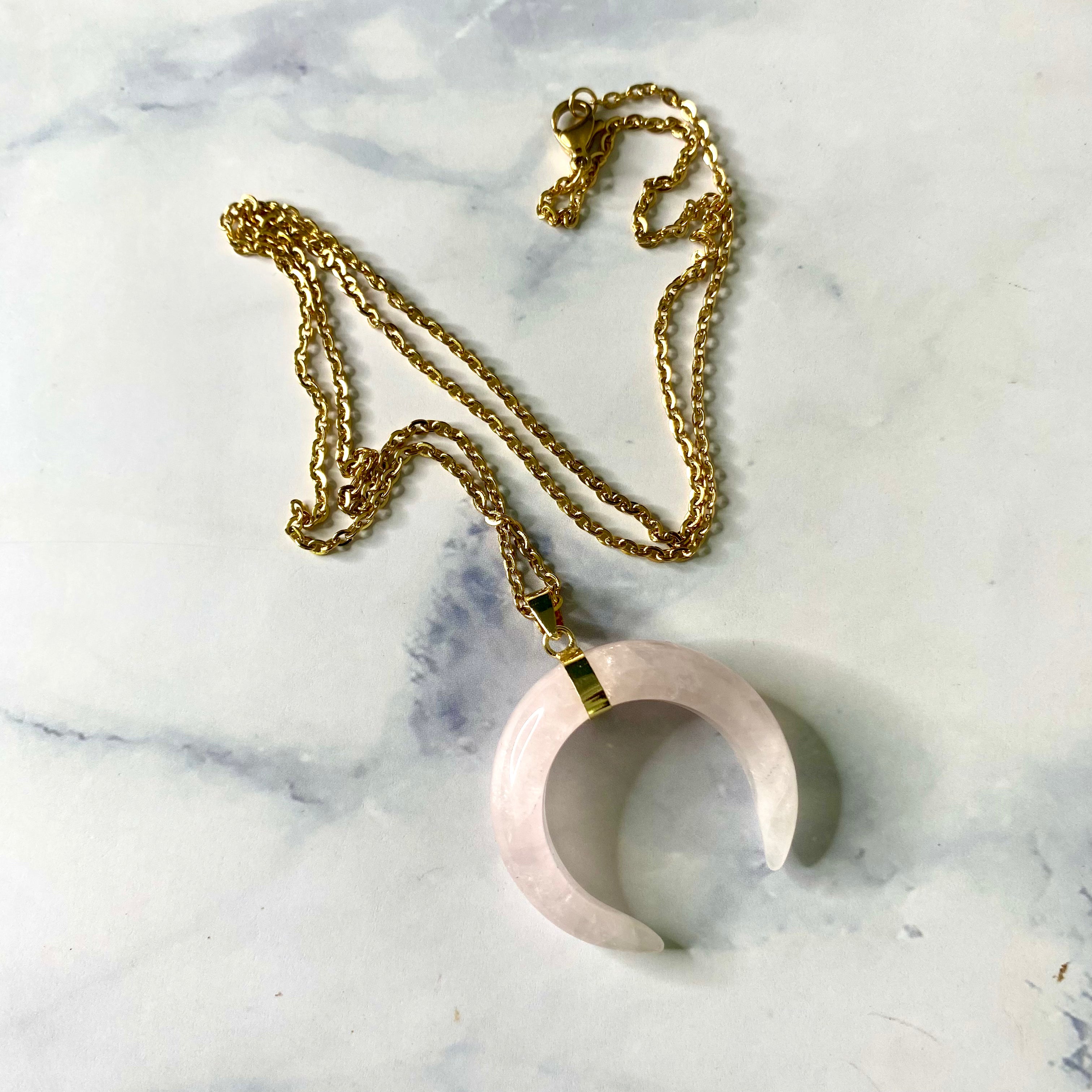 Rose Crescent Necklace